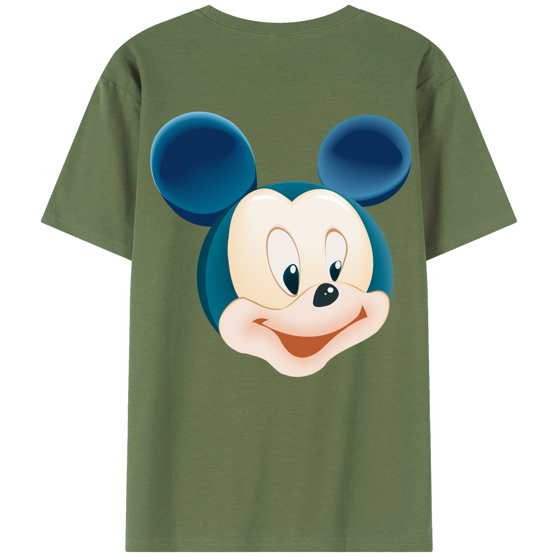 ミッキーマウス Mickey Mouse 綿100％ メンズ半袖Tシャツ（バックプリント） 通気性